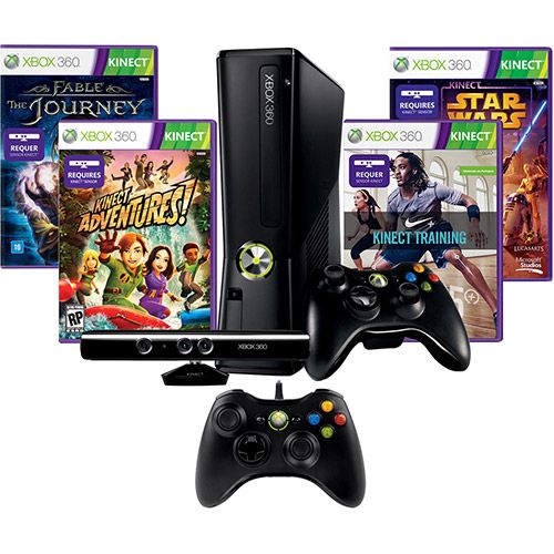 Console 4GB com Kinect + 4 Jogos + 1 Controle sem fio